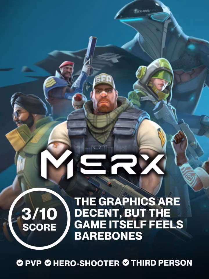 The graphics are decent, but the game itself feels barebones| Review - MerX: Multiplayer PvP shooter